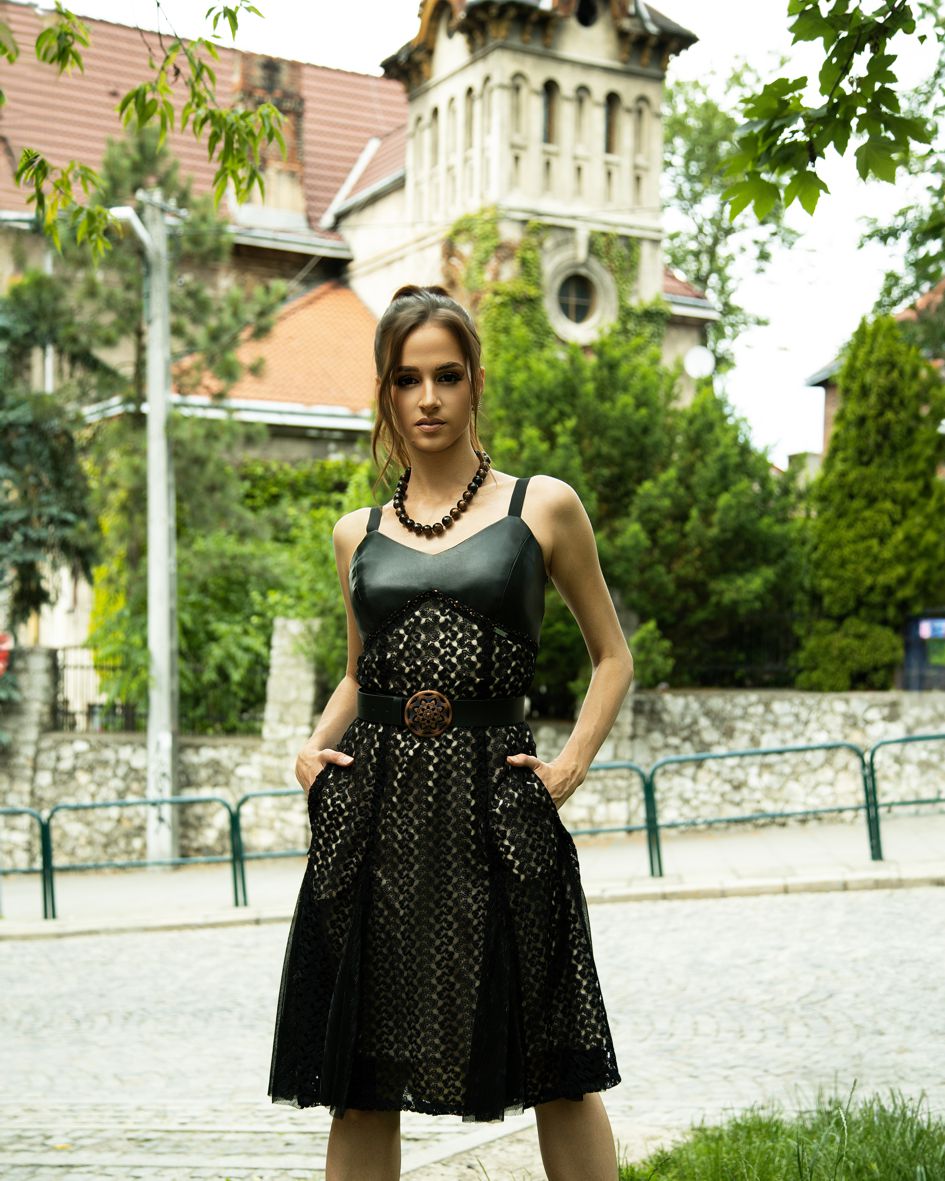 125003 KORONKOWA SUKIENKA BLACK - By Rieske zdjęcie 1